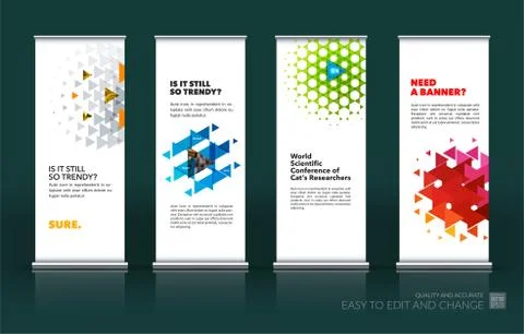 Abstract business vector set of modern roll Up Banner stand desi Illustration