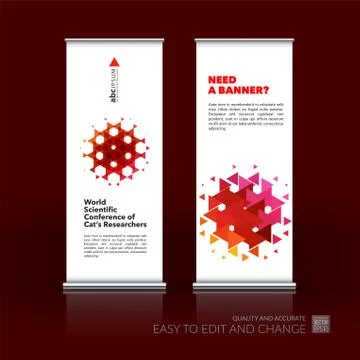 Abstract business vector set of modern roll Up Banner stand desi Illustration