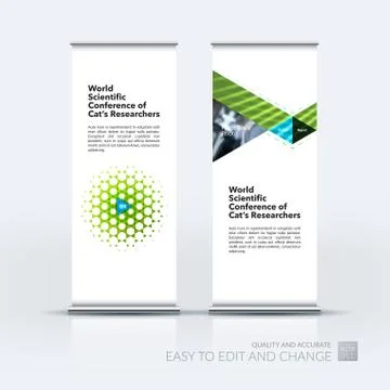 Abstract business vector set of modern roll Up Banner stand desi Illustration