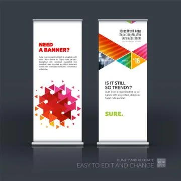 Abstract business vector set of modern roll Up Banner stand desi Illustration
