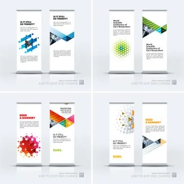 Abstract business vector set of modern roll Up Banner stand desi Illustration
