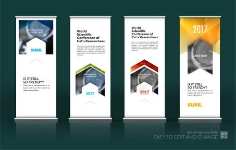Abstract business vector set of modern roll Up Banner stand desi Illustration