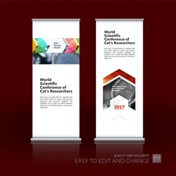 Abstract business vector set of modern roll Up Banner stand desi Illustration