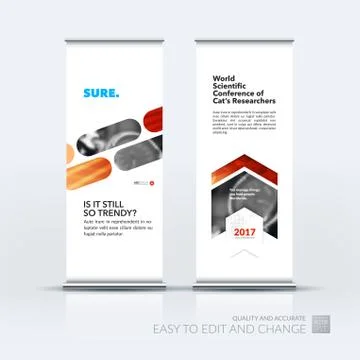 Abstract business vector set of modern roll Up Banner stand desi Illustration