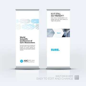 Abstract business vector set of modern roll Up Banner stand desi Illustration