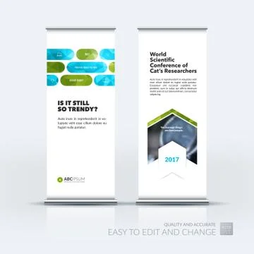Abstract business vector set of modern roll Up Banner stand desi Illustration