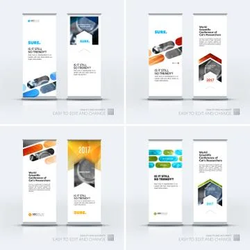 Abstract business vector set of modern roll Up Banner stand desi Illustration