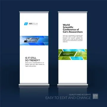 Abstract business vector set of modern roll Up Banner stand desi Illustration