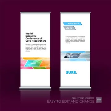 Abstract business vector set of modern roll Up Banner stand desi Illustration