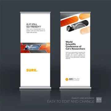 Abstract business vector set of modern roll Up Banner stand desi Illustration