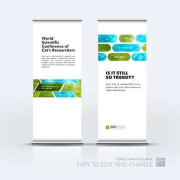 Abstract business vector set of modern roll Up Banner stand desi Illustration