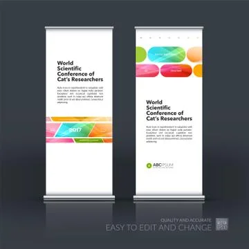 Abstract business vector set of modern roll Up Banner stand desi Illustration