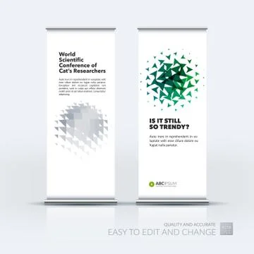 Abstract business vector set of modern roll Up Banner stand desi Illustration