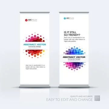 Abstract business vector set of modern roll Up Banner stand desi Illustration