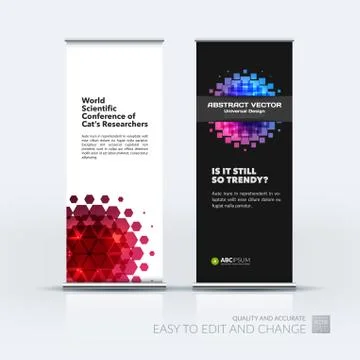 Abstract business vector set of modern roll Up Banner stand desi Illustration