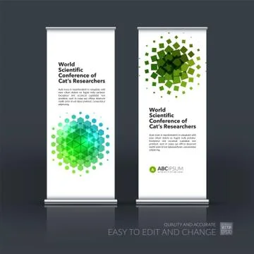 Abstract business vector set of modern roll Up Banner stand desi Illustration