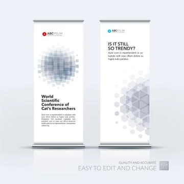 Abstract business vector set of modern roll Up Banner stand desi Illustration