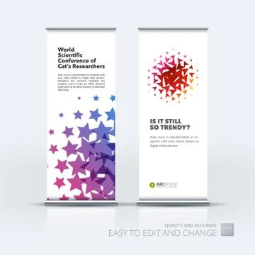 Abstract business vector set of modern roll Up Banner stand desi Illustration