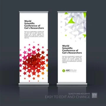 Abstract business vector set of modern roll Up Banner stand desi Illustration