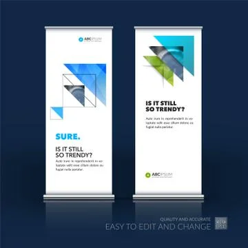 Abstract business vector set of modern roll Up Banner stand desi Illustration