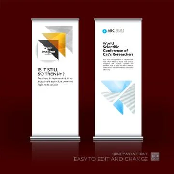 Abstract business vector set of modern roll Up Banner stand desi Illustration