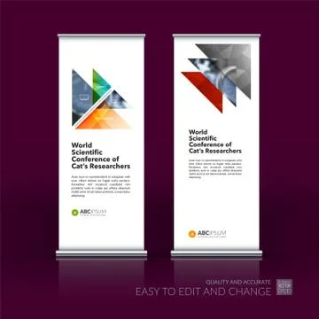 Abstract business vector set of modern roll Up Banner stand desi Illustration