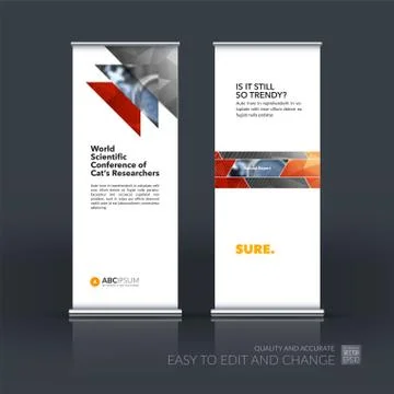 Abstract business vector set of modern roll Up Banner stand desi Illustration