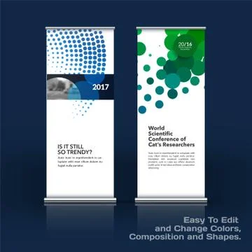Abstract business vector set of modern roll Up Banner stand desi Illustration