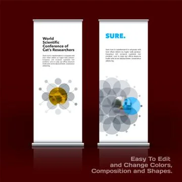Abstract business vector set of modern roll Up Banner stand desi Illustration