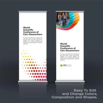 Abstract business vector set of modern roll Up Banner stand desi Illustration