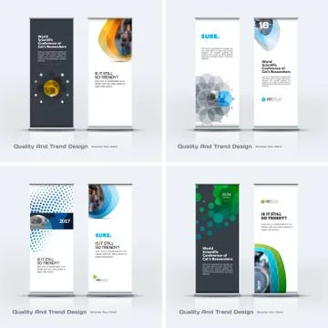Abstract business vector set of modern roll Up Banner stand desi Illustration