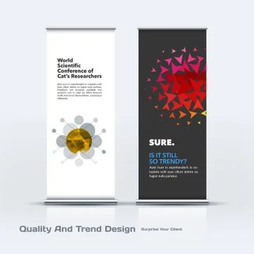 Abstract business vector set of modern roll Up Banner stand desi Illustration