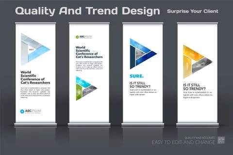 Abstract business vector set of modern roll Up Banner stand design template with イラスト素材