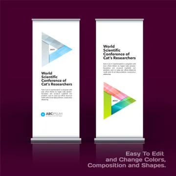 Abstract business vector set of modern roll Up Banner stand design template with Stock Illustration