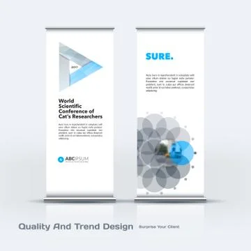 Abstract business vector set of modern roll Up Banner stand design template with Illustration