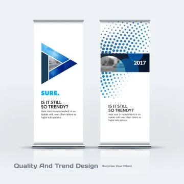 Abstract business vector set of modern roll Up Banner stand design template with Illustration