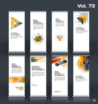 Abstract business vector set of modern roll Up Banner stand design Stock Illustration
