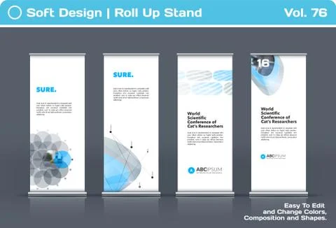 Abstract business vector set of modern roll Up Banner stand design template Illustration