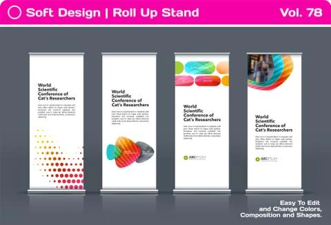 Abstract business vector set of modern roll Up Banner stand design template Illustration