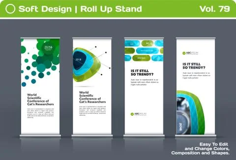 Abstract business vector set of modern roll Up Banner stand design template Illustration