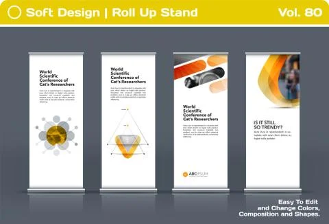 Abstract business vector set of modern roll Up Banner stand design template Illustration
