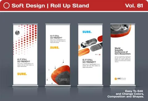 Abstract business vector set of modern roll Up Banner stand design template Illustration