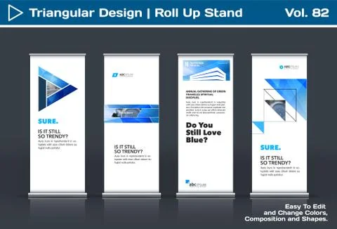 Abstract business vector set of modern roll Up Banner stand design template with Illustration