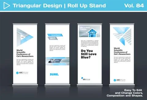 Abstract business vector set of modern roll Up Banner stand design template with Illustration