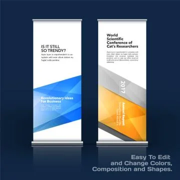 Abstract business vector set of modern roll Up Banner stand design template with Illustrazione stock