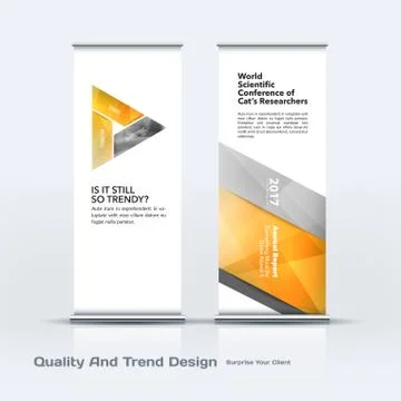 Abstract business vector set of modern roll Up Banner stand design template with Illustrazione stock