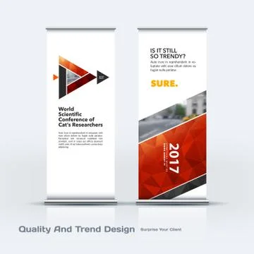 Abstract business vector set of modern roll Up Banner stand design template with Stock Illustration