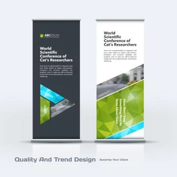 Abstract business vector set of modern roll Up Banner stand design template with Illustrazione stock