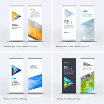 Abstract business vector set of modern roll Up Banner stand design template with Illustrazione stock