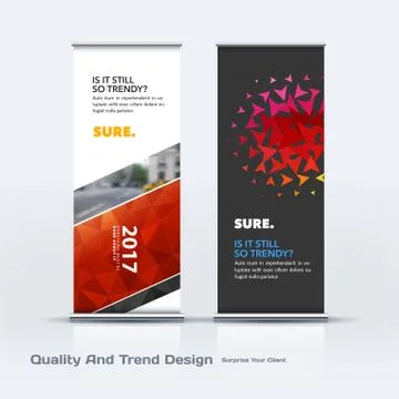 Abstract business vector set of modern roll Up Banner stand design template with Stock Illustration